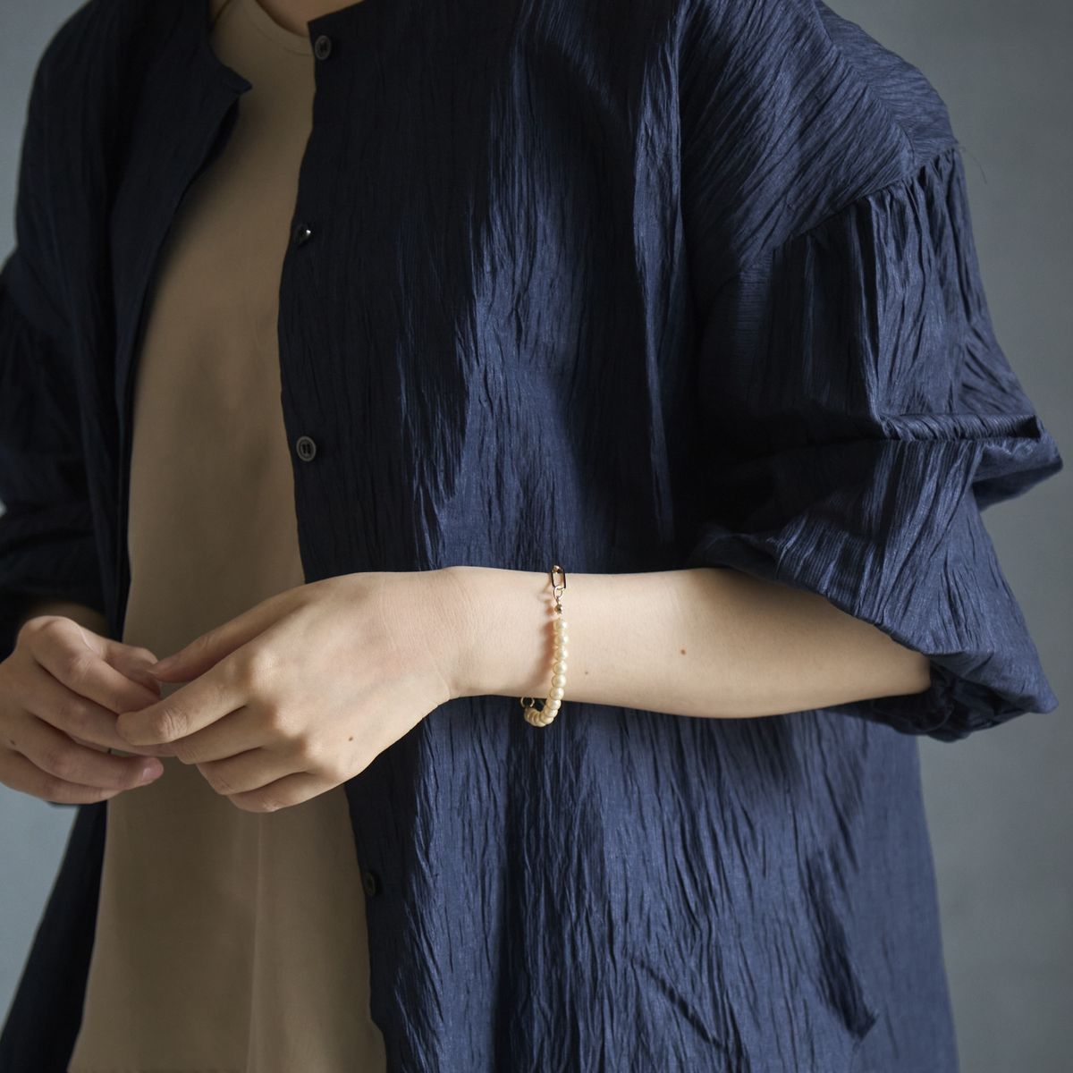 STELLA CIFFON/レジンパールデザインチェーンブレスレット